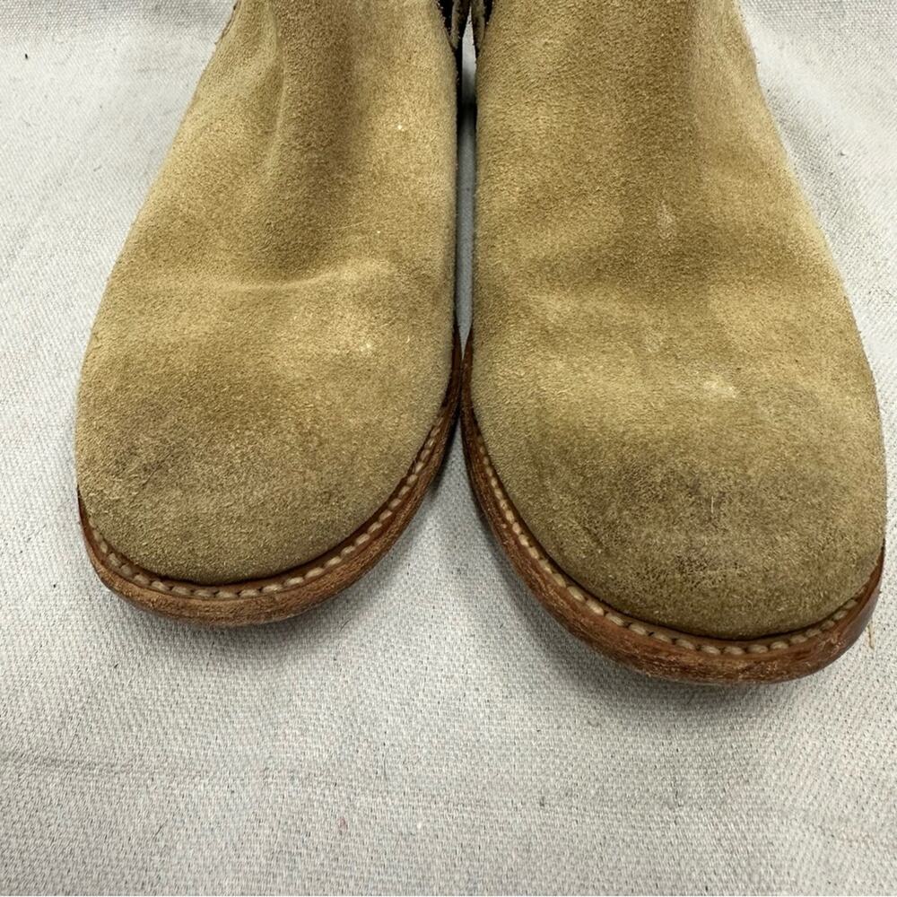 Frye tan and brown nubuck leather Chelsea boots women's size 8.5 - Picture 9 of 16